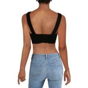 INC Womens Black V-Neck Knit Tank Crop Top Shirt M BHFO 3903